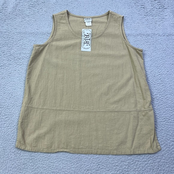 NEW Better Than Basic BTB Top Women's 1X Beige Gauze Tank Sleeveless Scoop Neck - Picture 2 of 9